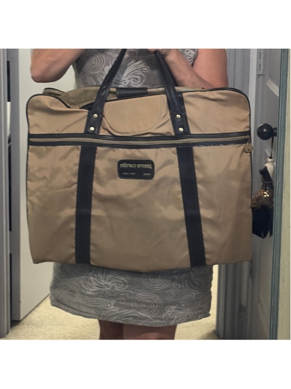 Pierre Cardin Tan Brown Garment Bag One Size Vintage 1970s